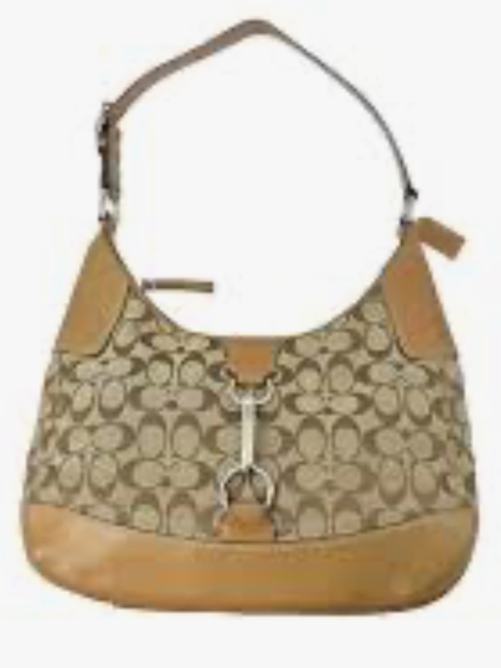 Coach Signature Jacquard Shoulder Bag in Brown and Tan! Pristine!!